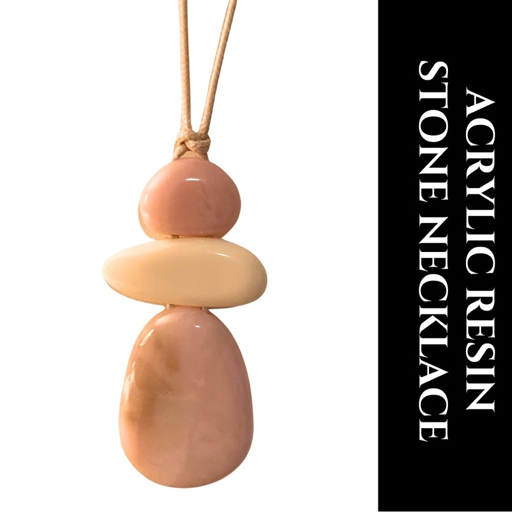 Acrylic Resin Stone Pendant Necklace